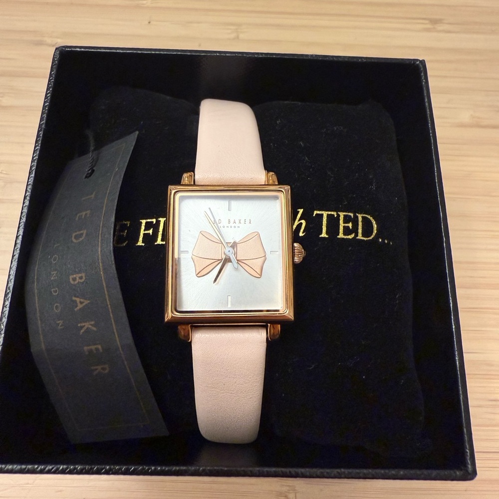 NWT Ted Baker Women's Blush and Gold Square Watch